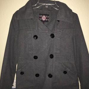 Double Breasted Charcoal Gray Coat